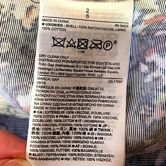 Gap Maternity Abstract Print Sleeveless V-Neck Empire Waist Dress with Pockets 2 - Picture 6 of 11